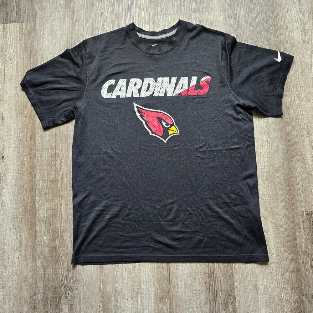 Arizona Cardinals Nike Dri Fit Shirt Mens Size Large NFL Football Black Sports
